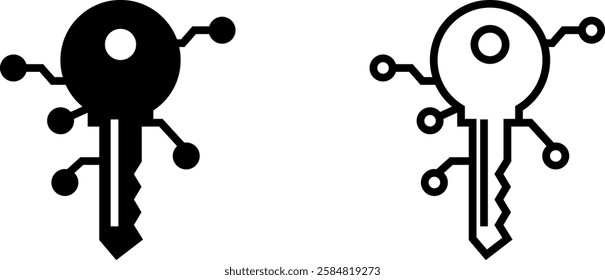 Digital Key icon , vector illustration