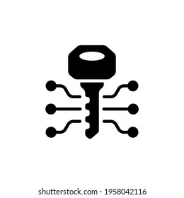 Digital Key Icon In Vector. Logotype