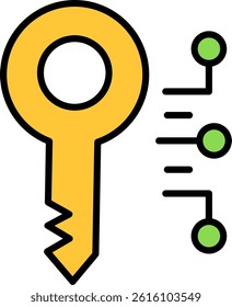 Digital Key Line Filled Vector Icon Design