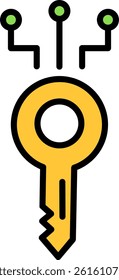 Digital Key Line Filled Vector Icon Design