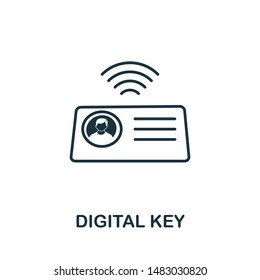 Digital Key outline icon. Creative design from smart devices icon collection. Premium Digital Key outline icon. For web design and printing.