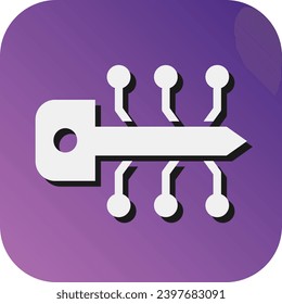Digital Key Vector Glyph Gradient Background Icon For Personal And Commercial Use.

