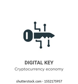 Digital key vector icon on white background. Flat vector digital key icon symbol sign from modern cryptocurrency economy and finance collection for mobile concept and web apps design.