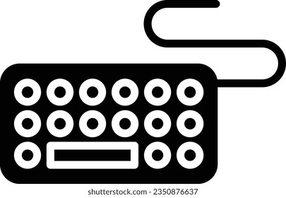 Digital Keyboard Vector Icon Glyph Style