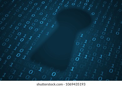 Digital keyhole illustration. Futuristic network security or data encryption. Graphic concept for your design