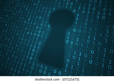 Digital keyhole illustration. Futuristic network security or data encryption. Graphic concept for your design