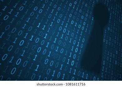Digital keyhole illustration. Futuristic network security or data encryption. Graphic concept for your design