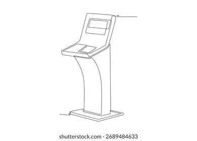 Concepto de quioscos digitales dibujo de una línea
