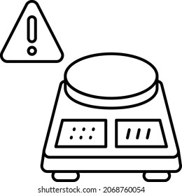 Digital kitchen scale Concept, strain gauge Vector Icon Design, Weight Measuring device Error Symbol, Mass balances Sign, calibration and Vibration Stock Illustration