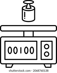 Digital kitchen scale Concept, strain gauge scale Vector Icon Design, Weight Measuring device Error Symbol, Mass balances Sign, calibration and Vibration Stock Illustration