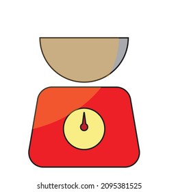 Escala de cocina digital con dial - Ilustración , vector , icono 