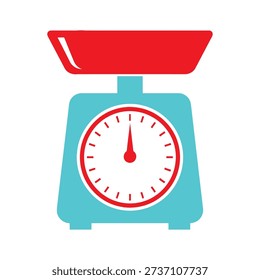 A digital kitchen scale with a red bowl on top, used for measuring ingredients.