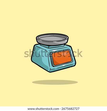  Digital Kitchen Scale Vector Illustration for Food and Measurement