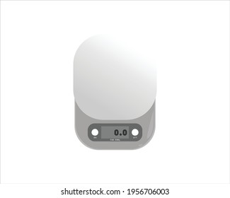 Digital kitchen scales vector illustration.