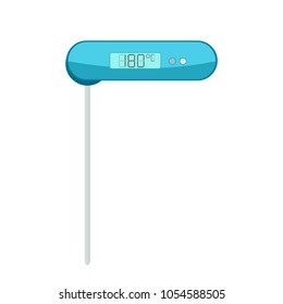 Digital kitchen temperature probe. Vector image isolated on white background