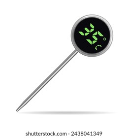 Digital kitchen thermometer realistic vector illustration. Food temperature, kitchen equipment.