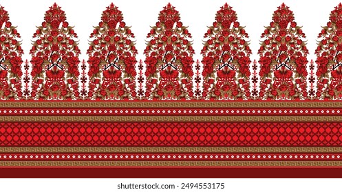 digital  Kurti  borders print flower hd
