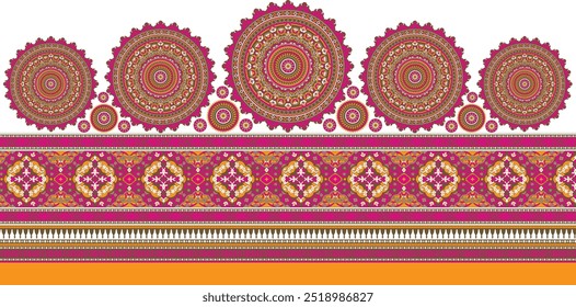 digital  Kurti  borders print flower hd