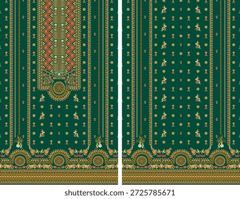 Digital Kurti Parte delantera y parte trasera Illustrator Diseño de Vector
