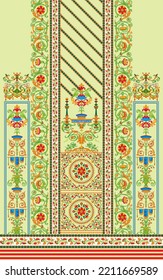 digital  kurti  front part illustrator vector design