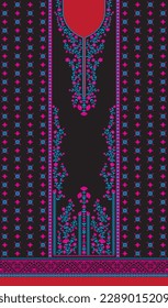 digital  kurti  front part illustrator vector design
