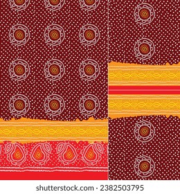 digital  kurti  front part illustrator vector design