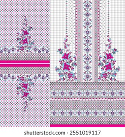 digital  kurti  front part illustrator vector design