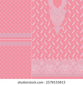 digital  kurti  front part illustrator vector design