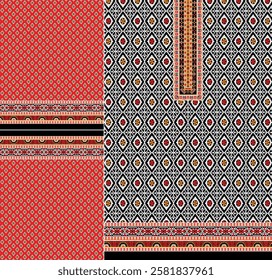 digital  kurti  front part illustrator vector design