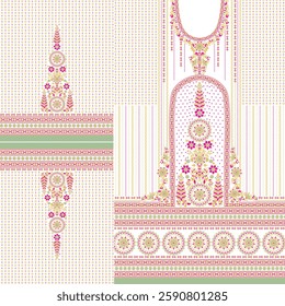 digital  kurti  front part illustrator vector design