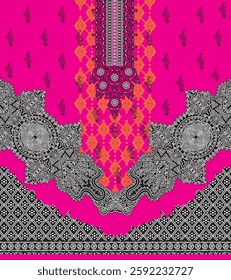 digital  kurti  front part illustrator vector design
