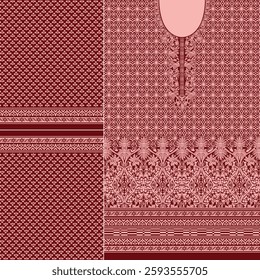 digital  kurti  front part illustrator vector design