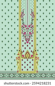 Digital Kurti Front Part Illustrator Vector Design