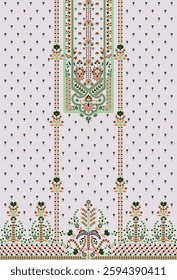 Digital Kurti Front Part Illustrator Vector Design