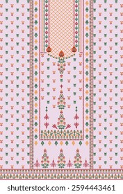 Digital Kurti Front Part Illustrator Vector Design
