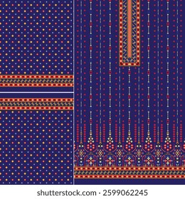 digital  kurti  front part illustrator vector design