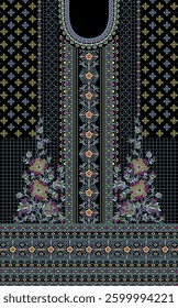Digital Kurti Front Part Illustrator Vector Design