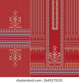 digital  kurti  front part illustrator vector design