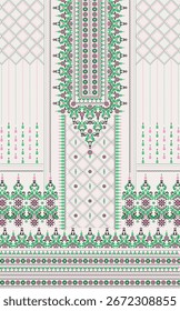 Digital Kurti Front Part Illustrator Vector Design