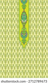 Digital  Kurti  Front Part Illustrator Vector Design
