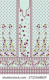 Digital Kurti Front Part Illustrator Diseño de Vector