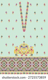 Digital Kurti Front Part Illustrator Vector Design