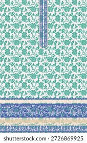 Digital Kurti Front Part illustrator vector design