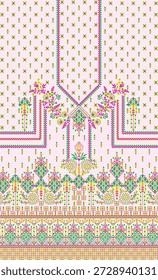 Digital Kurti Front Part Illustrator Diseño de Vector