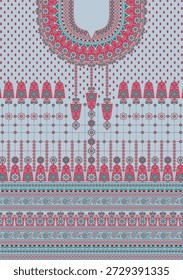 Digital Kurti Front Part Illustrator Vector Design