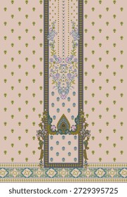 Diseño de Vector ilustrador de parte frontal Kurti digital