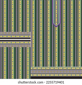 digital  kurti  front part and seleev illustrator vector design