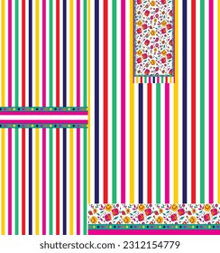 digital  kurti  front part and seleev illustrator vector design