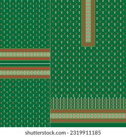 digital  kurti  front part and seleev illustrator vector design