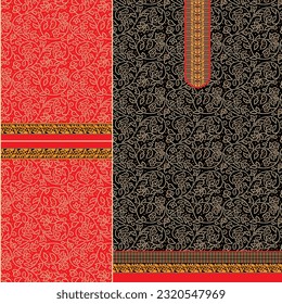 parte delantera de kurti digital y diseño vectorial de seleev ilustrador
